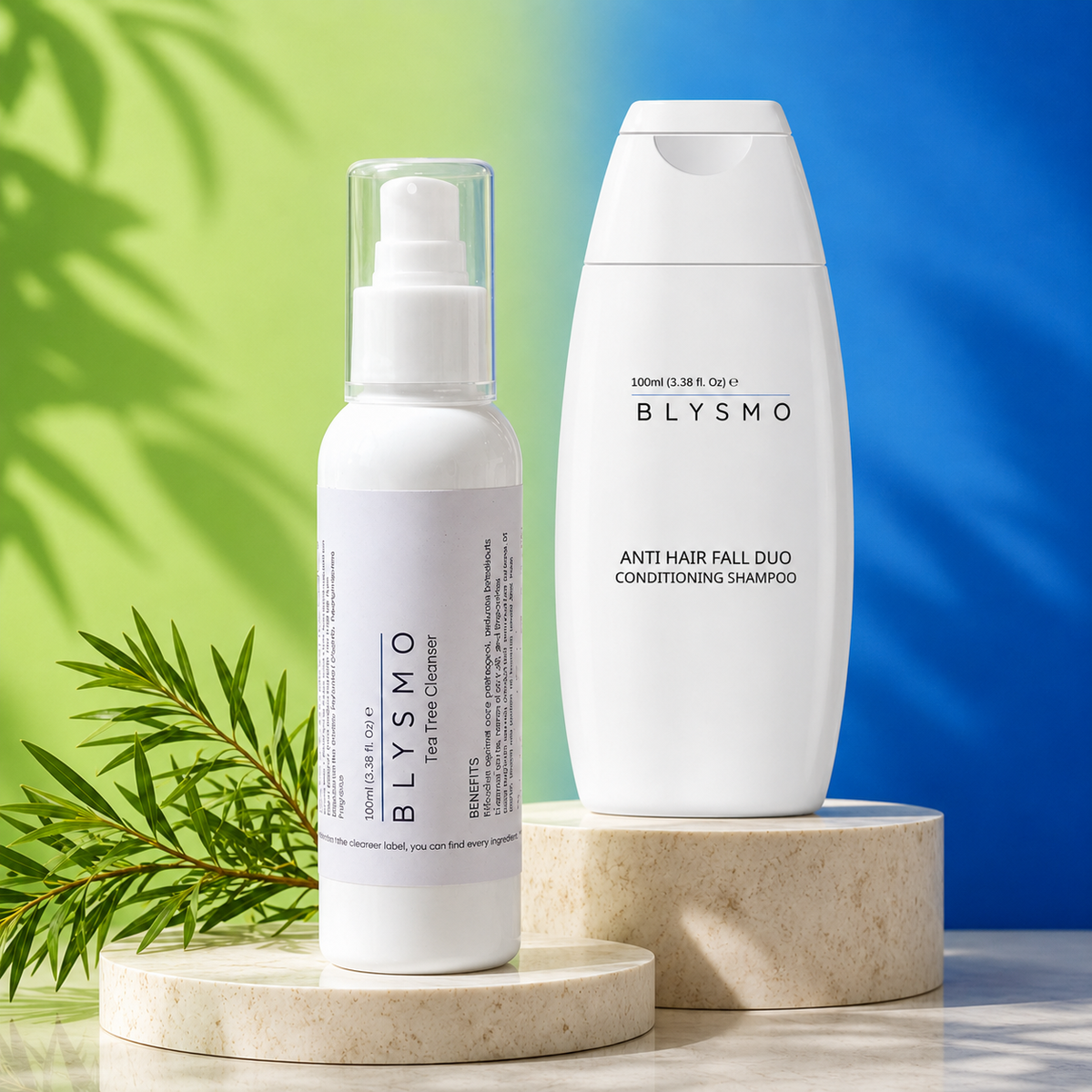 Blysmo Double Care Duo | Tea Tree Cleanser + Anti Hair Fall Shampoo