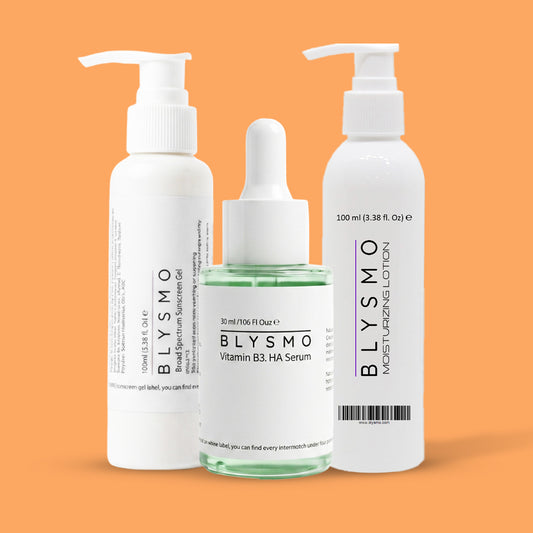 BLYSMO Whitening & Protection Bundle – Sunscreen Gel, HA B3 Zinc Serum & Moisturizing Lotion