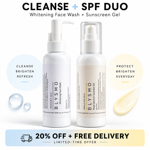 Blysmo Cleanse + SPF Duo – Whitening Face Wash & SPF 100 Sunscreen Gel