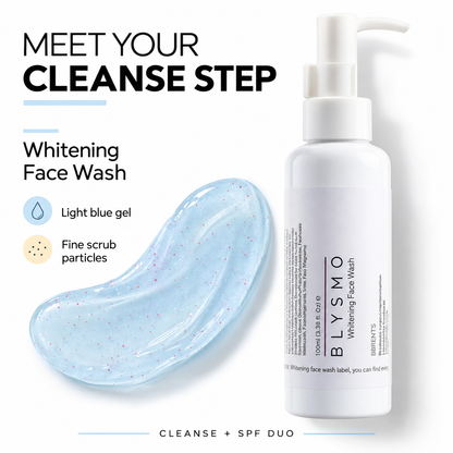 Blysmo Cleanse + SPF Duo – Whitening Face Wash & SPF 100 Sunscreen Gel