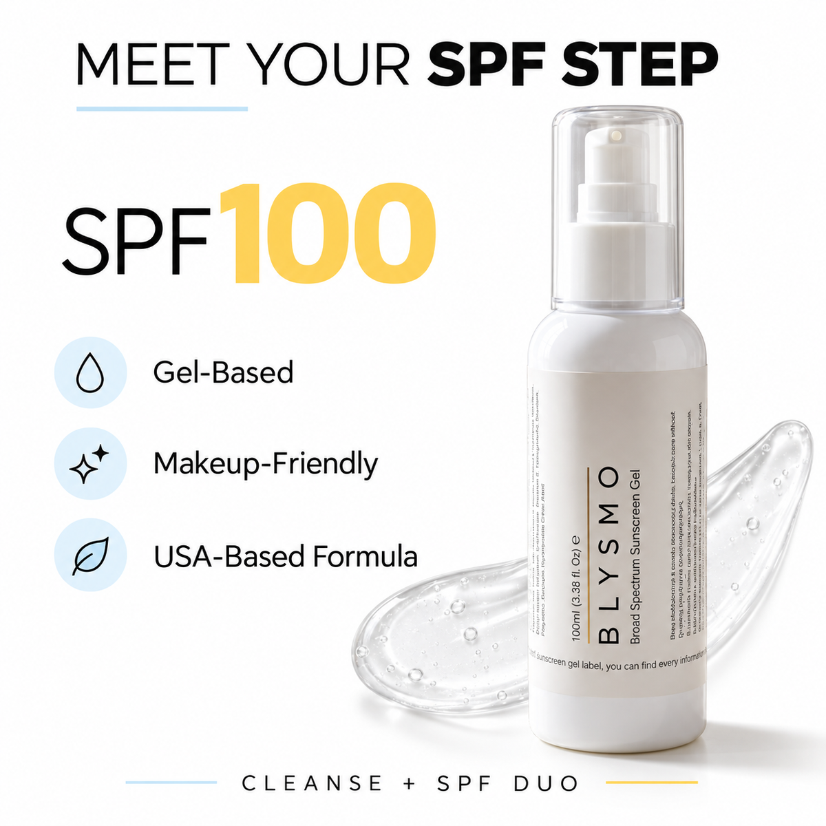 Blysmo Cleanse + SPF Duo – Whitening Face Wash & SPF 100 Sunscreen Gel