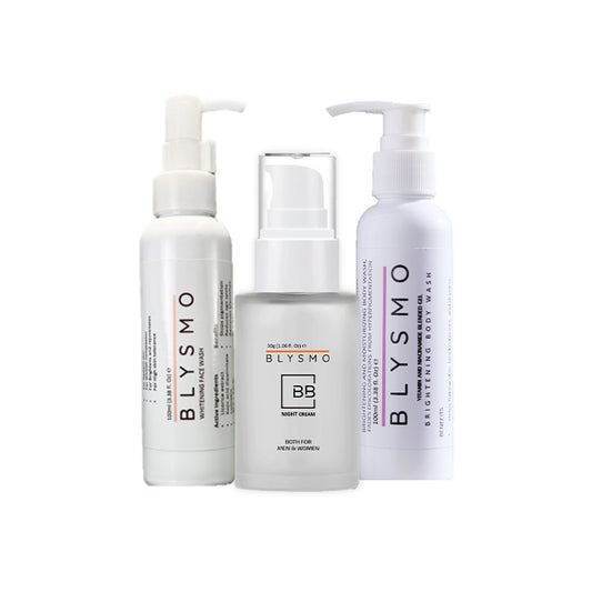 BB NIGHT CREAM + WHITENING FACE WASH + BODY WASH