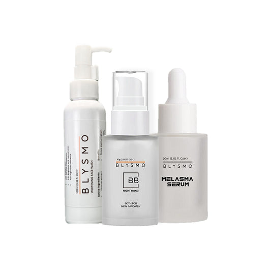 MELASMA SERUM + BB NIGHT CREAM + WHITENING FACE WASH